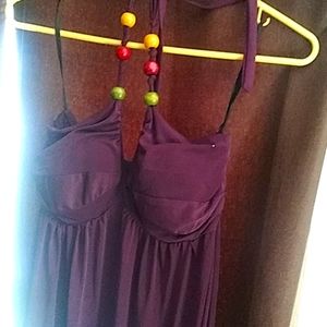 Beaded neck collar dress